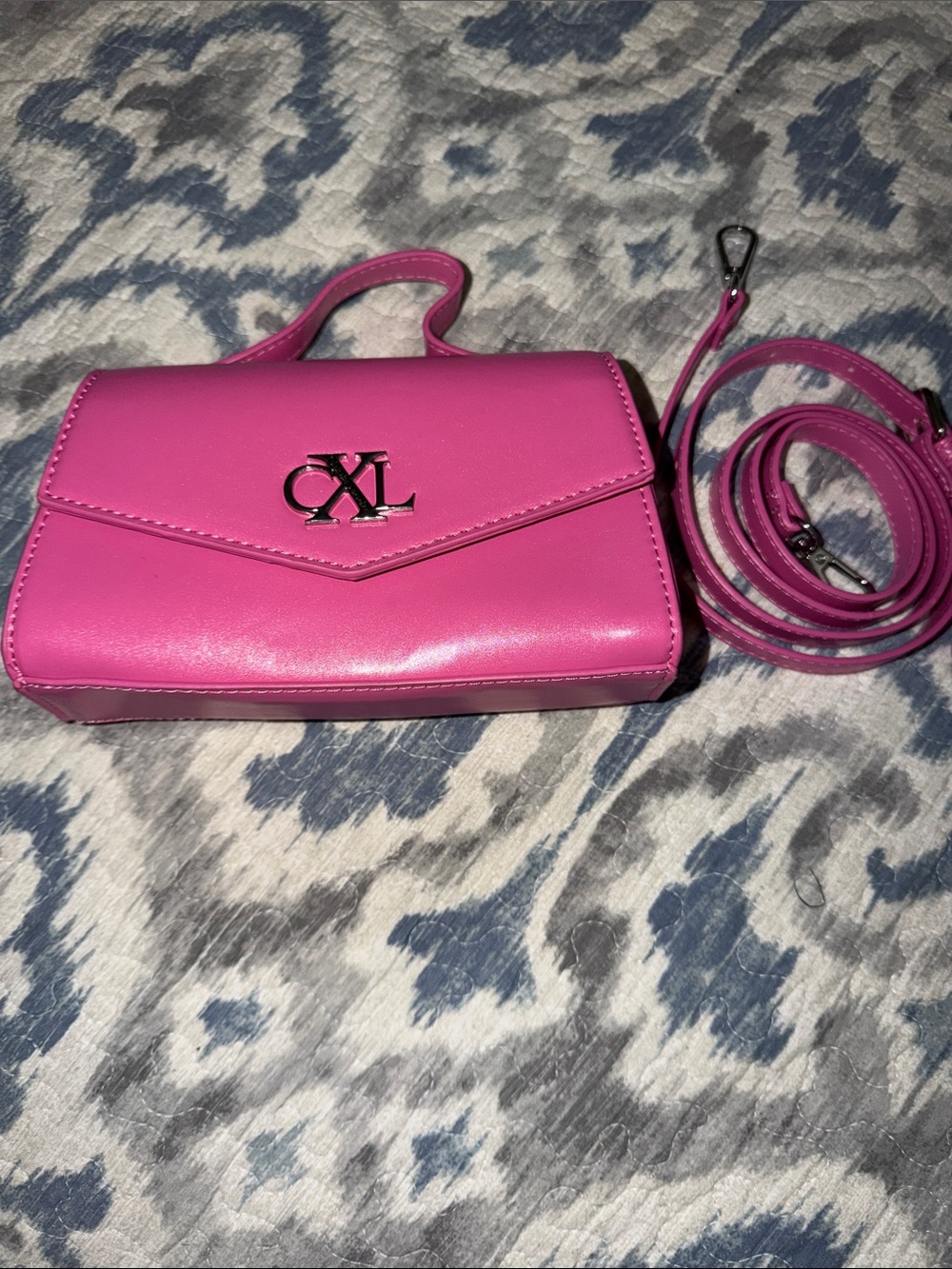 Christian Lacroix Hot Pink Crossbody Bag with Detachable Strap